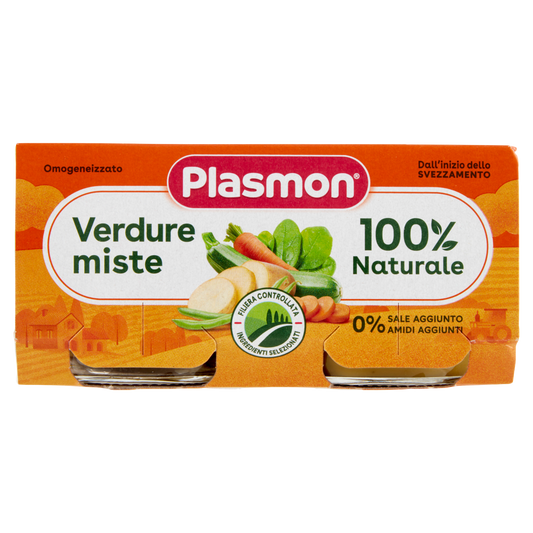 PLASMON OMOGENEIZZATO VERDURE MISTE 80g X2 160g (12 in a box)
