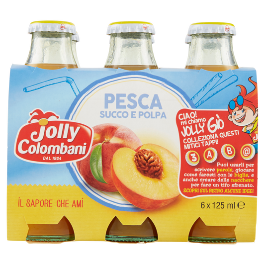 JOLLY COLOMBANI PESCA SUCCO E POLPA 6 X 125ml 750ml (8 in a box)