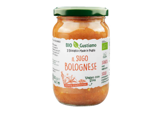 BIO GUSTIAMO SUGO BOLOGNESE VEGANO 350g (5 in a box)available from our italian retail store