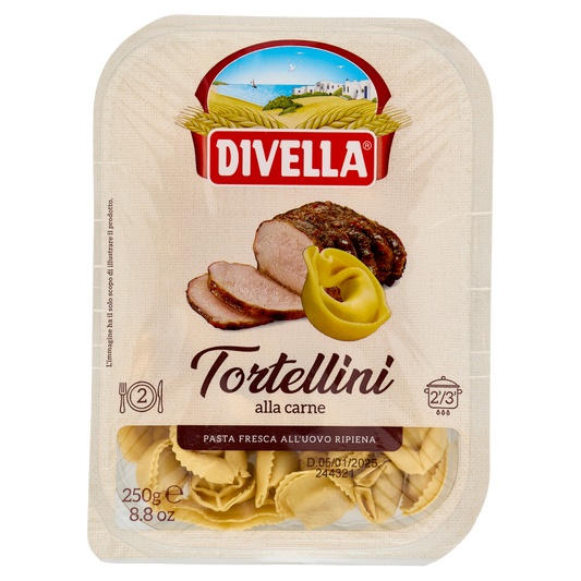 DIVELLA PASTA FRESCA RIPIENA TORTELLINI ALLA CARNE 250g (10 in a box)available from our italian retail store