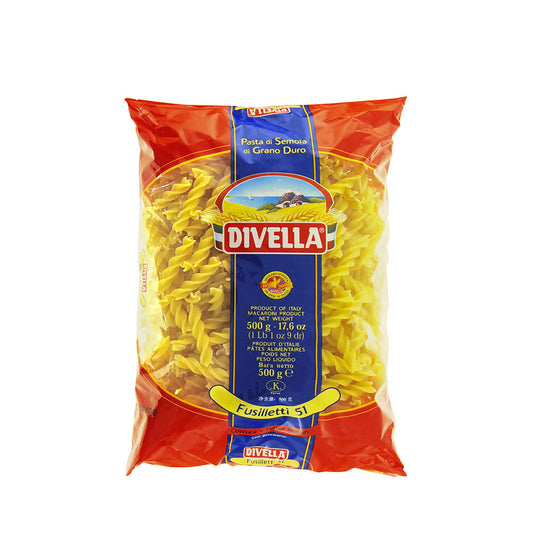 DIVELLA PASTA DI SEMOLA FUSILLETTI N.51 500g (24 in a box)available from our italian retail storeavailable from our italian retail store
