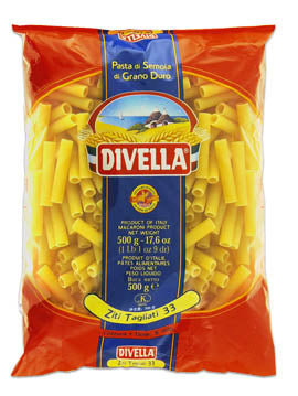 DIVELLA PASTA DI SEMOLA ZITI TAGLIATI N.33 500g (24 in a box)available from our italian retail store