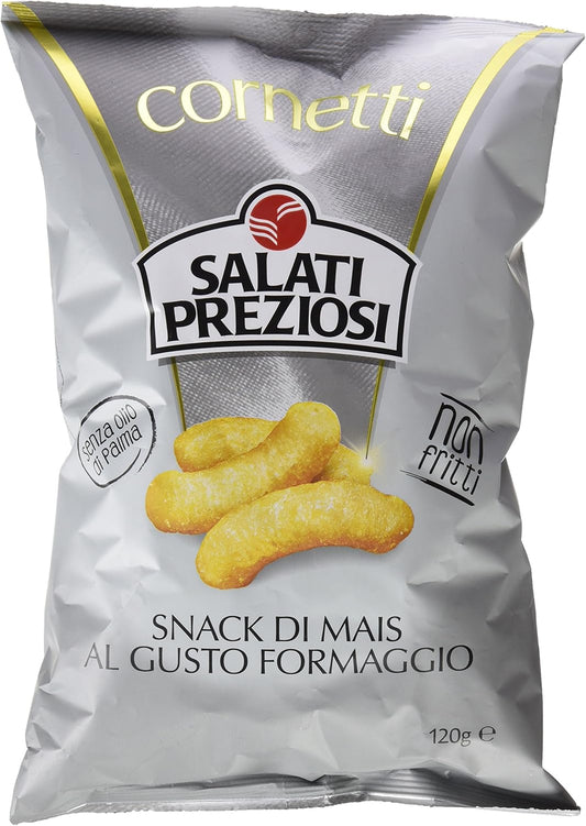 SALATI PREZIOSI CORNETTI DI MAIS AL FORMAGGIO 45g (21 in a box)available from our italian retail store