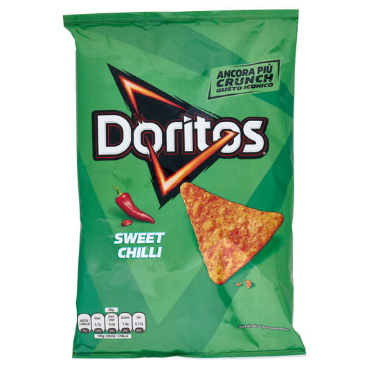 DORITOS SNACK MAIS GUSTO CHILLI 140g (10 in a box)available from our italian retail store