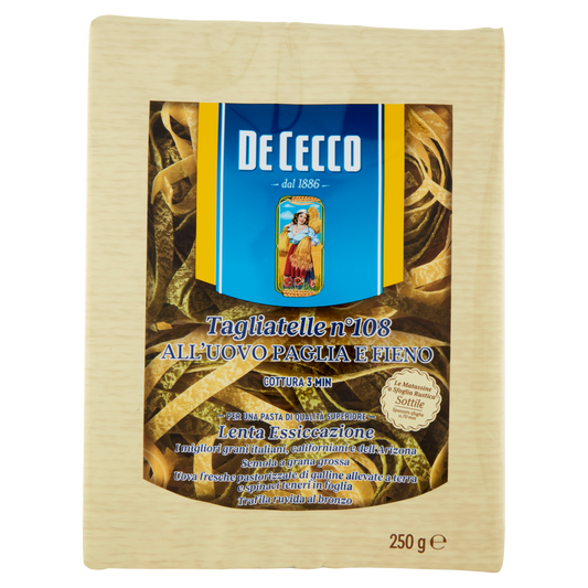 DE CECCO TAGLIATELLE PAGLIA E FIENO N°108 ALL'UOVO 250g (12 in a box)