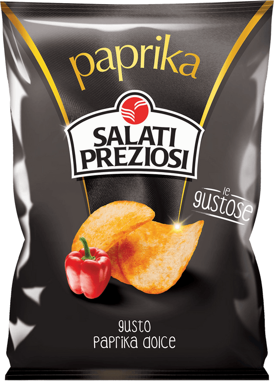 SALATI PREZIOSI PATATINE PAPRIKA 120g (20 in a box)available from our italian retail store