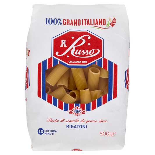RUSSO PASTA DI SEMOLA RIGATONI 500g (20 in a box)