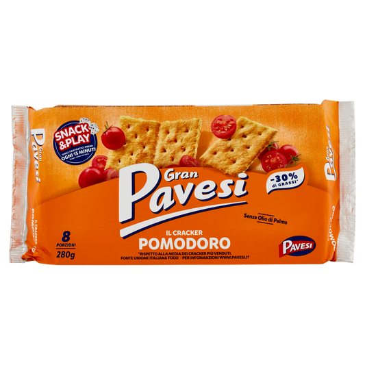 PAVESI CRACKER POMODORO 280g (12 in a box)available from our italian retail store