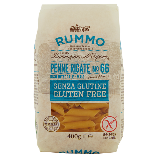 RUMMO PENNE RIGATE SENZA GLUTINE 400g (12 in a box) available from our italian retail store