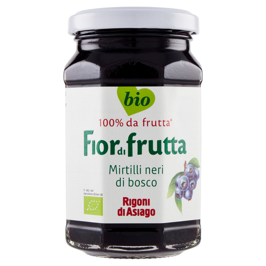 RIGONI CONFETTURA FIOR DI FRUTTA MIRTILLI NERI 250g (6 in a box)available from our italian retail store