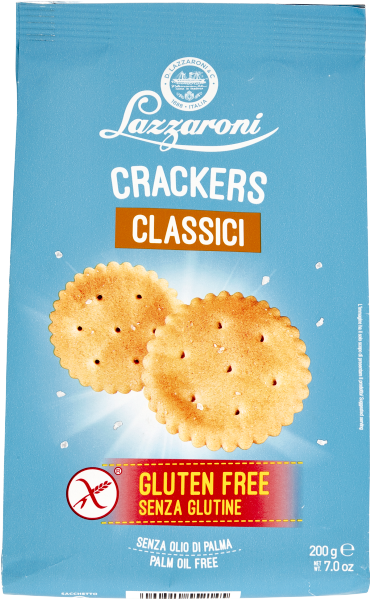 LAZZARONI CRACKERS gluten-free CLASSICI 200g (10 in a box)available from our italian retail store