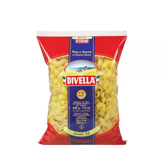 DIVELLA PASTA DI SEMOLA GOMITI N.53 500g (24 in a box)available from our italian retail store
