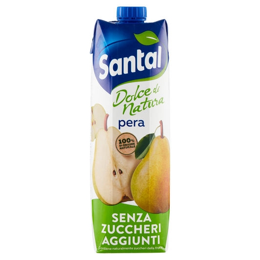 SANTAL DOLCE NATURA PERA no added sugar 1lt (12 in a box)