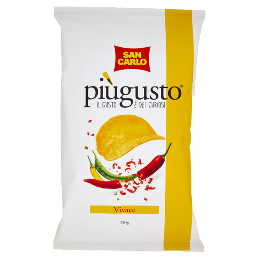 SAN CARLO PATATINE PIU' GUSTO LIME E PEPE ROSA 150g (16 in a box)available from our italian retail store