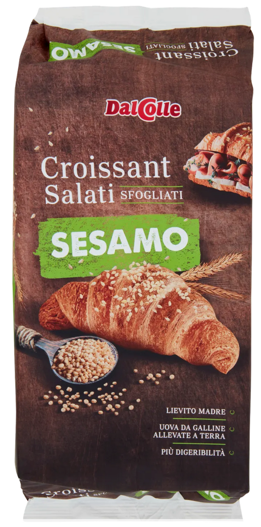 DALCOLLE CROISSANT SALATI SFOGLIATI AL SESAMO 240g (8 in a box)