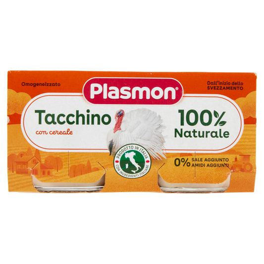 PLASMON OMOGENEIZZATO TACCHINO 80g X2 160g (12 in a box)