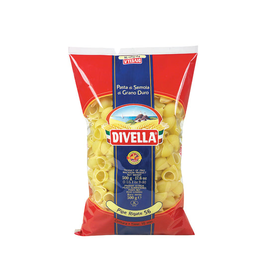 DIVELLA PASTA DI SEMOLA PIPE RIGATE 500g (24 available from our italian retail storein a box)