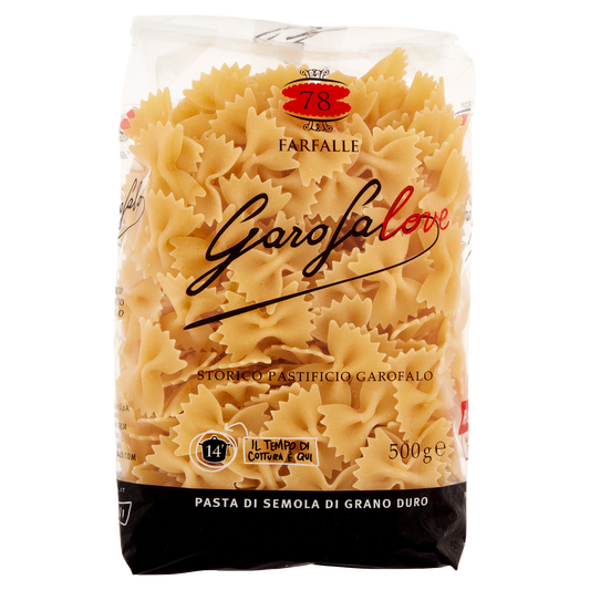 GAROFALO PASTA DI SEMOLA FARFALLE 500g (16 in a box)available from our italian retail store