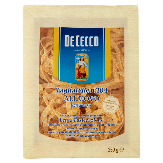 DE CECCO TAGLIATELLE N°104 ALL'UOVO 250g (12 in a box)