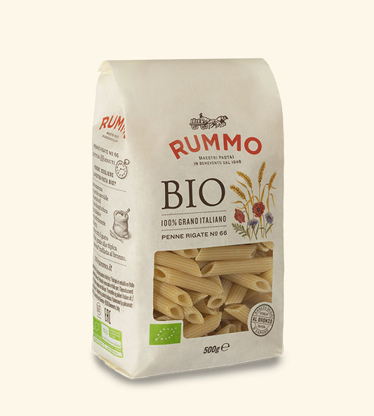 RUMMO PENNE RIGATE ORGANIC N.66 500g (16 in a box) available from our italian retail store