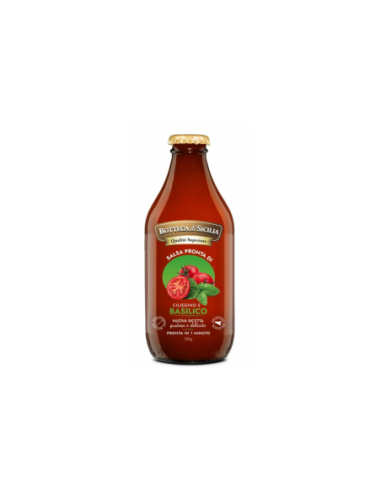 BOTTEGA DI SICILIA SALSA CILIEGINO BASILICO 330g (12 in a box) available from our italian retail store