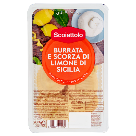 SCOIATTOLO GIRASOLI BURRATA E SCORZA DI LIMONE 200g (6 in a box)