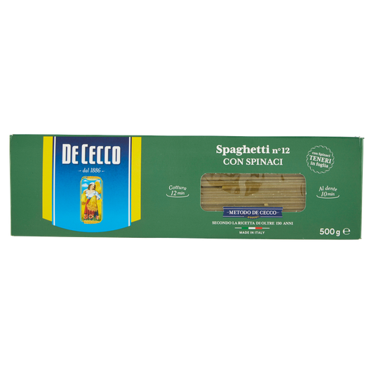 DE CECCO SPAGHETTI SPINACI 500g (20 in a box)