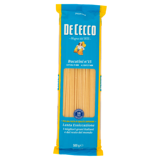 DE CECCO PASTA DI SEMOLA BUCATINI N°15 500g (24 in a box)