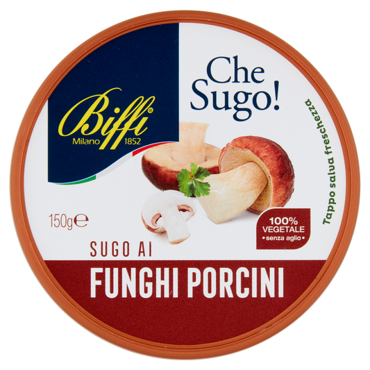 BIFFI SUGO VEGETARIANO PORCINI 150g (6 in a box) available from our italian retail store