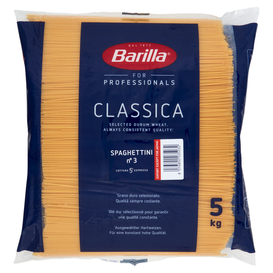 BARILLA PASTA DI SEMOLA SPAGHETTINI 5kg (3 in a box)