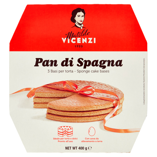 VICENZI BASE PER TORTE PAN DI SPAGNA X3 400g (8 in a box)