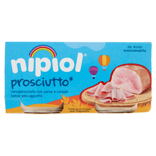 NIPIOL OMOGENEIZZATO ALLA CARNE PROSCIUTTO 80g X2 160g (12 in a box)
