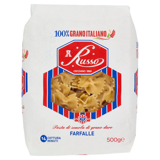 RUSSO PASTA DI SEMOLA FARFALLE 500g (20 in a box)