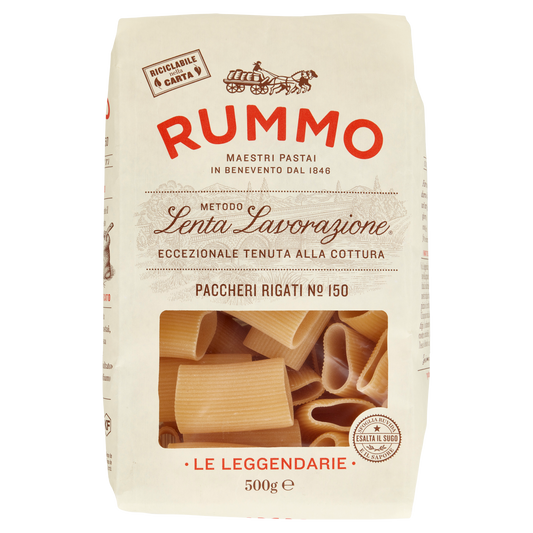 RUMMO PACCHERI RIGATI N.150 500g (12 in a box) available from our italian retail store
