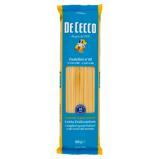 DE CECCO PASTA DI SEMOLA FEDELINI N°10 500g (24 in a box)