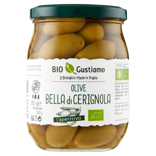 BIO OLIVE BELLA DI CERIGNOLA 550g (6 in a box)