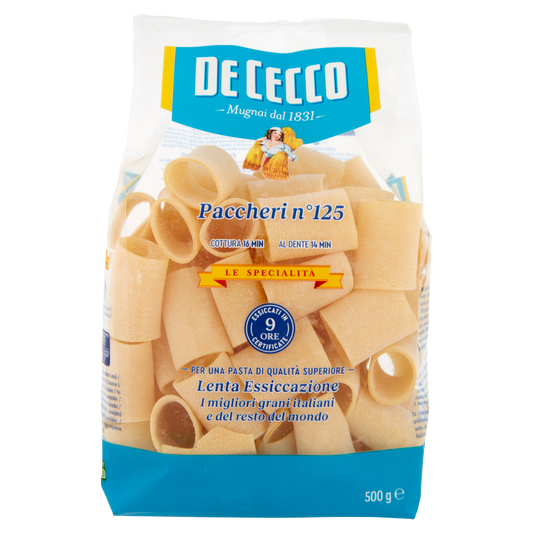 DE CECCO LE SPECIALITA' PACCHERI LISCI N°125 500g(12 in a box)