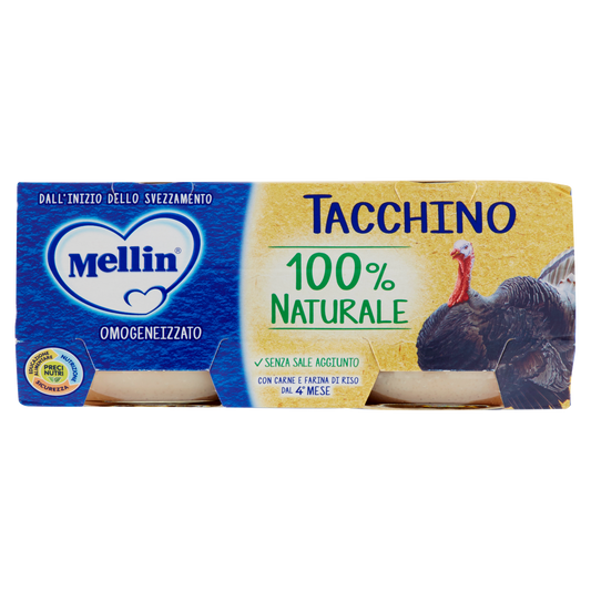 MELLIN OMOGENEIZZATO TACCHINO 80gx2 160g (12 in a box)