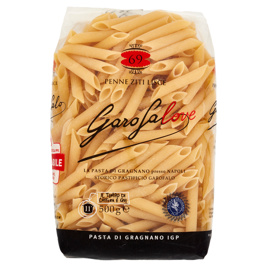 GAROFALO PASTA DI SEMOLA PENNE ZITI LISCI 500(16 In a box)available from our italian retail store