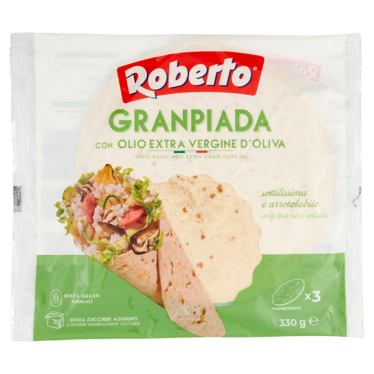 ROBERTO GRAN PIADA OLIO EXTRAVERGINE 330g (10 in a box0available from our italian retail store
