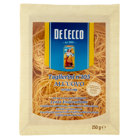 DE CECCO TAGLIERINI N°105 ALL'UOVO 250g (12 in a box)