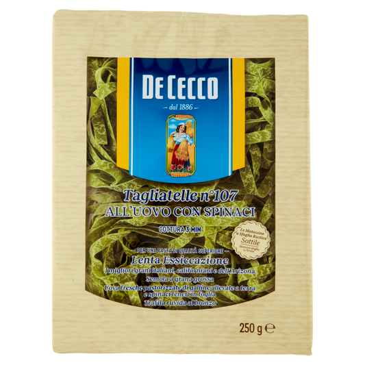 DE CECCO TAGLIATELLE SPINACI 250g (12 in a box)