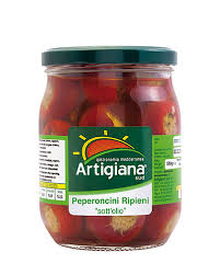 ARTIGIANA SUD PEPERONCINI PICCANTI RONDELLE IN VETRO 1kg  (6 in a box)