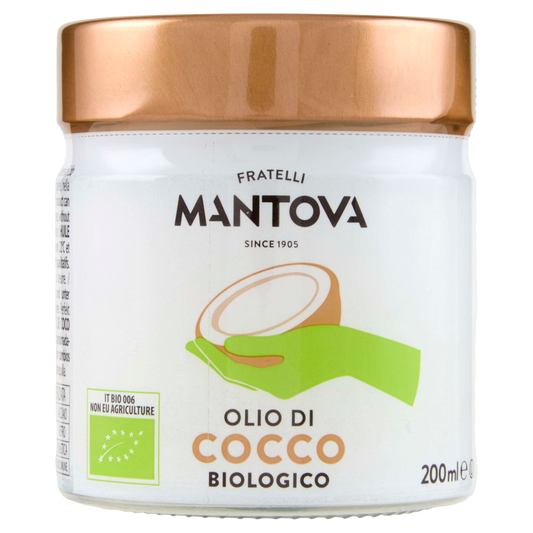 MANTOVA OLIO COCCO ORGANIC 200ml (6 in a box)available from our italian retail store