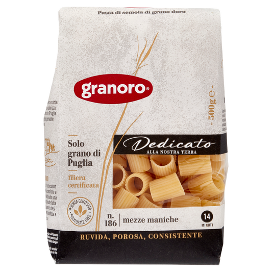 GRANORO DEDICATO 186 MEZZE MANICHE 500g (20 in a box)