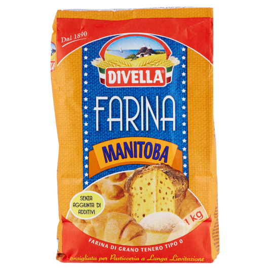 DIVELLA FARINA MANITOBA 1kg (10 in a box)available from our italian retail store