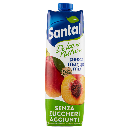 SANTAL PESCA E MANGO no added sugar 1lt (12 in a box)available from our italian retail store