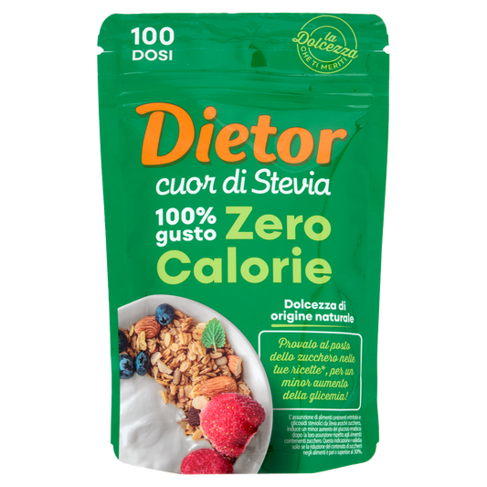 DIETOR CUOR DI STEVIA FUSO 150g (12 in a box)available from our italian retail store