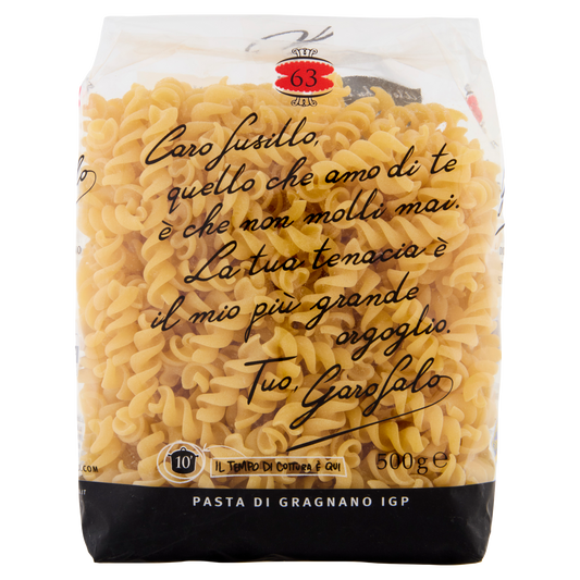GAROFALO PASTA DI SEMOLA FUSILLI 500g(16 in a box)available from our italian retail store