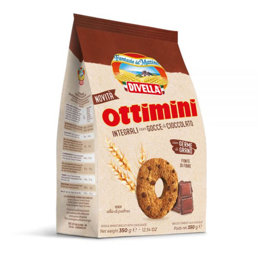 DIVELLA OTTIMINI INTEGRALI CIOCCOLATO 350g (18 in a box)